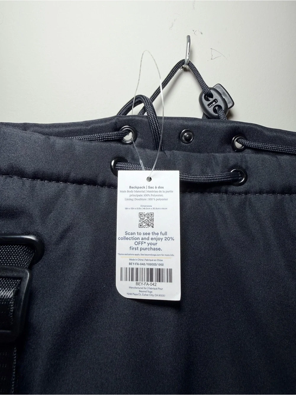 Beyond Yoga Black Convertible Tote with Shoe Compartment